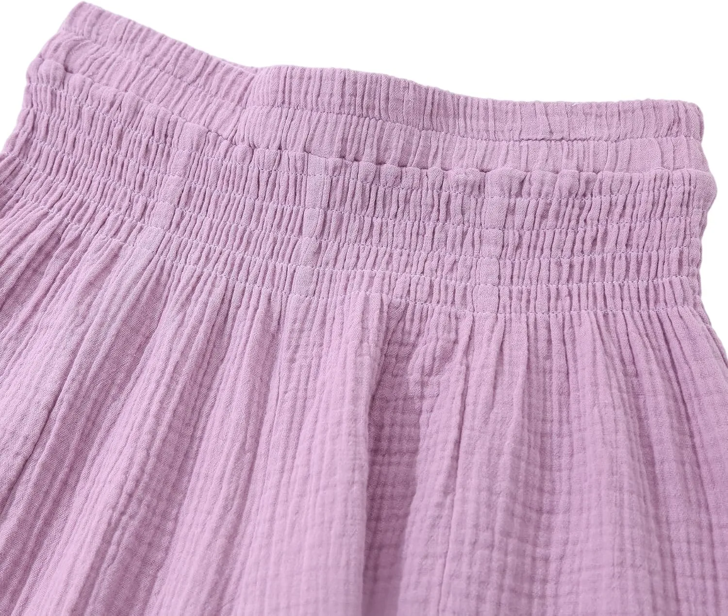 Amazhiyu Women's Cotton Gauze Wide Leg High-Waist Casual Palazzo Summer Pants