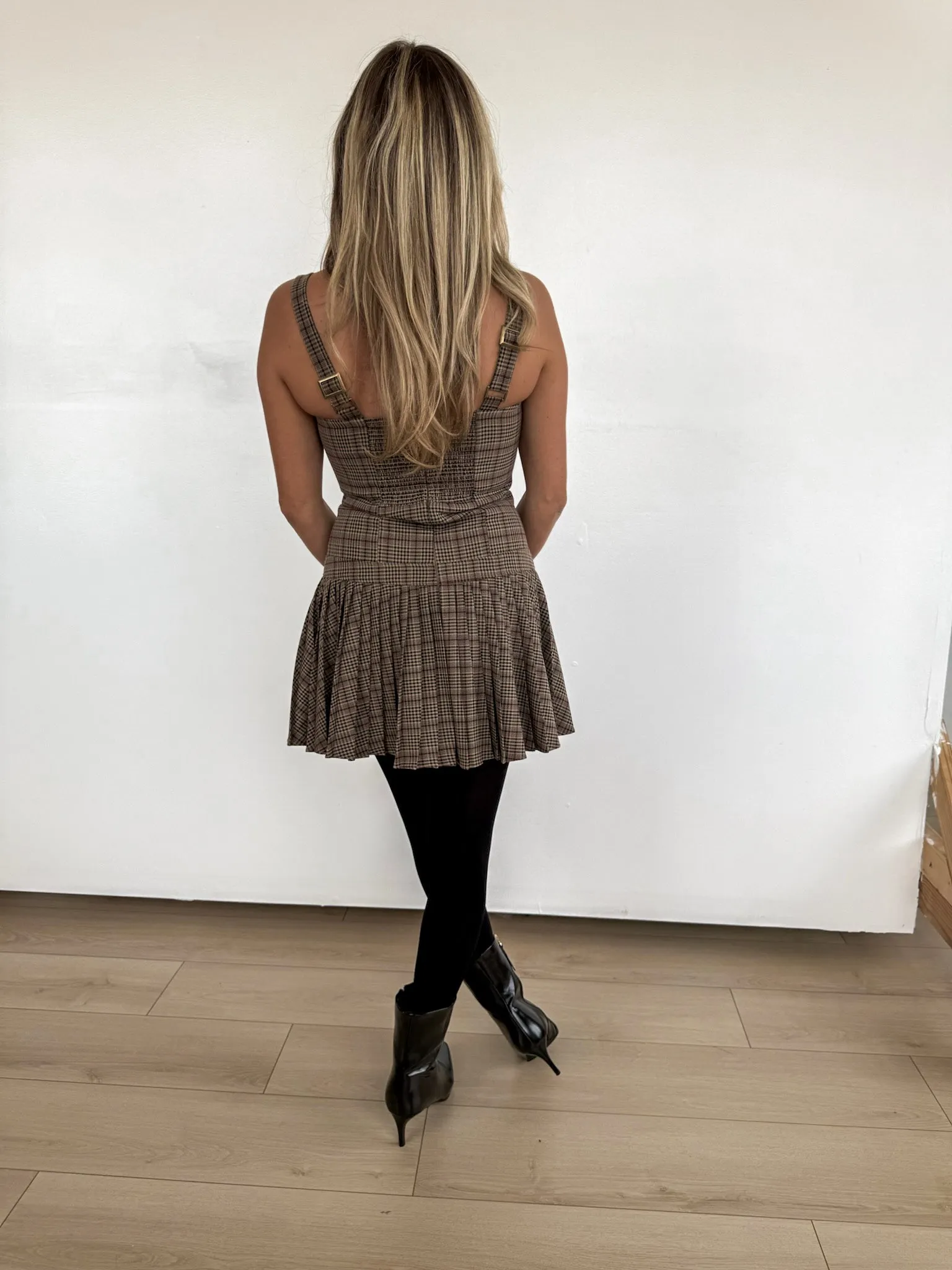 Autumn Breeze Pleated Mini Dress