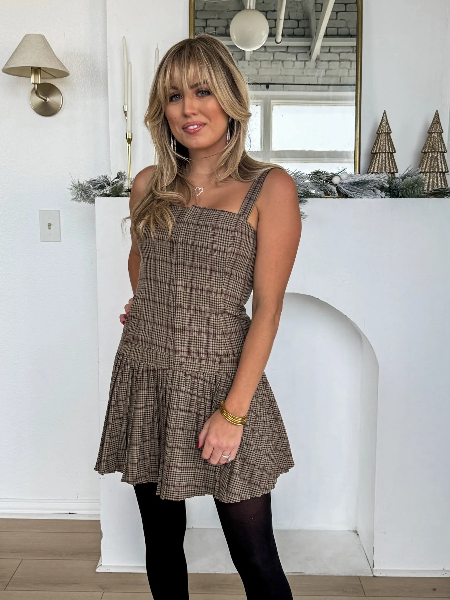 Autumn Breeze Pleated Mini Dress