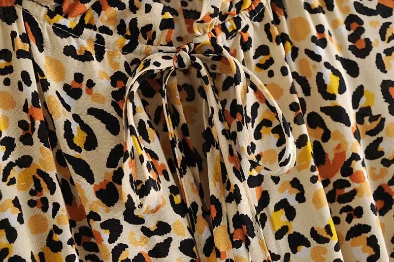 Boho Mini Dress Brown Love Leopard