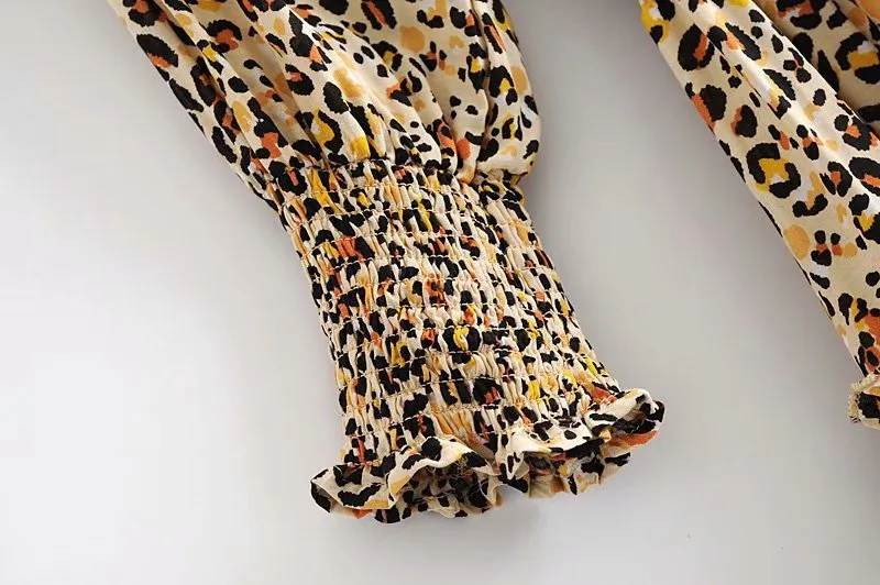 Boho Mini Dress Brown Love Leopard