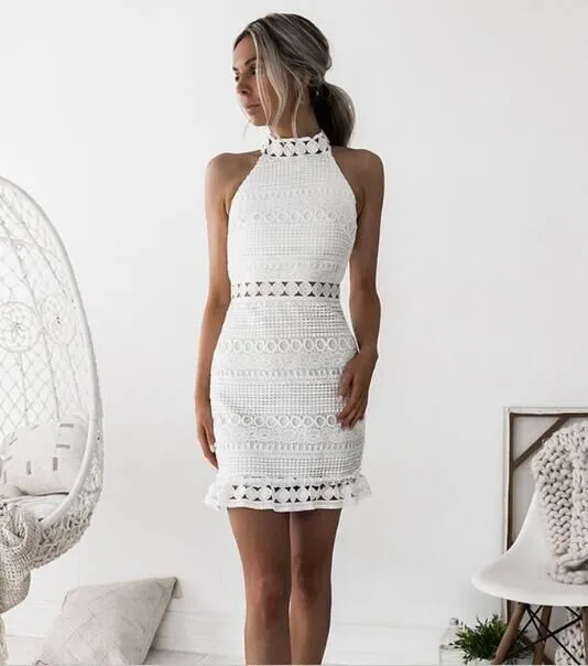 Boho Mini Dress Crochet Dress White Dakota
