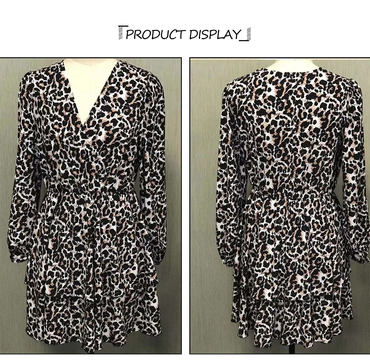 Boho Mini Dress Vintage Dress, Gabriela Leopard