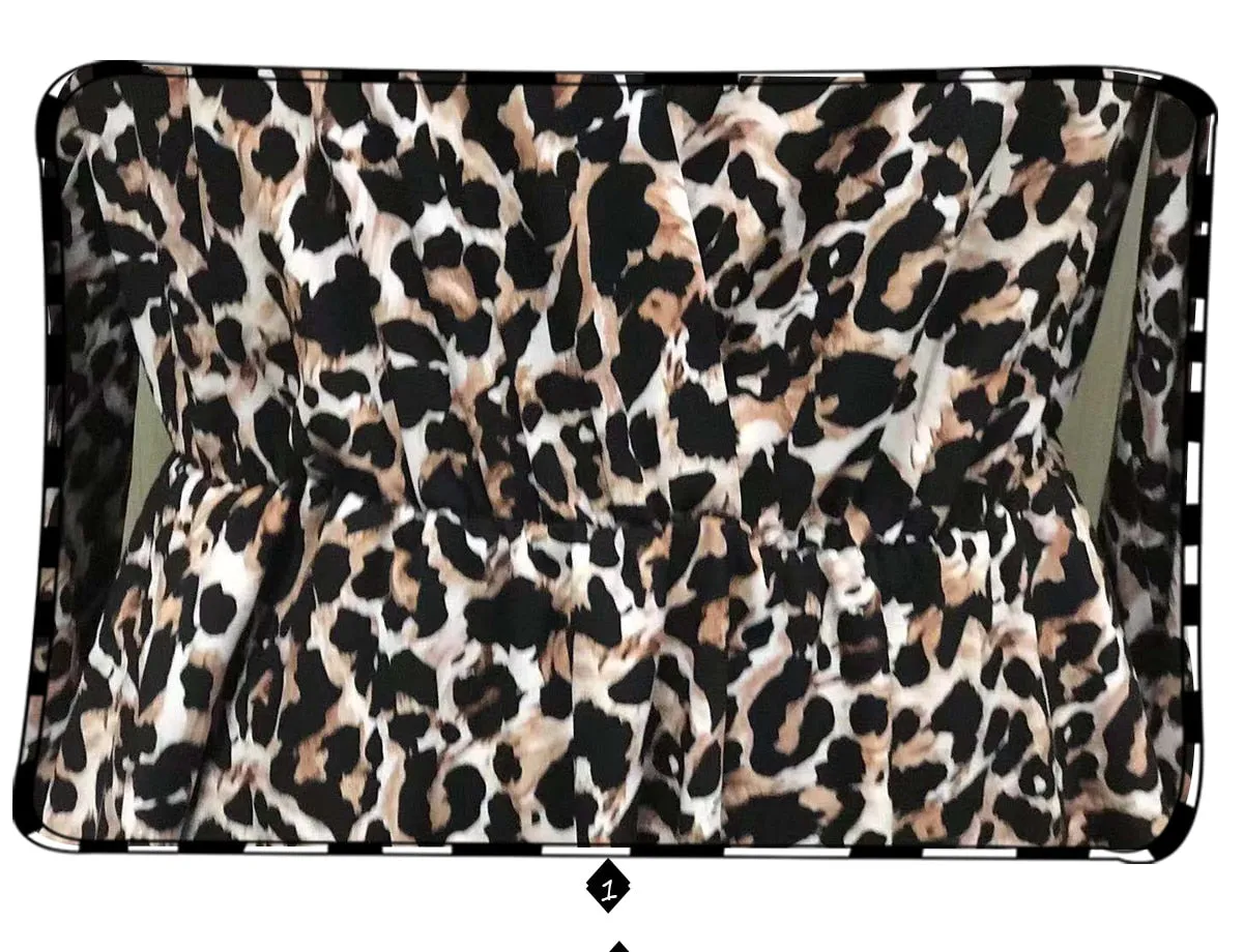 Boho Mini Dress Vintage Dress, Gabriela Leopard