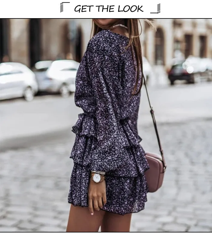 Boho Mini Dress Vintage Dress, Giselle in Apricot and Purple Lavender