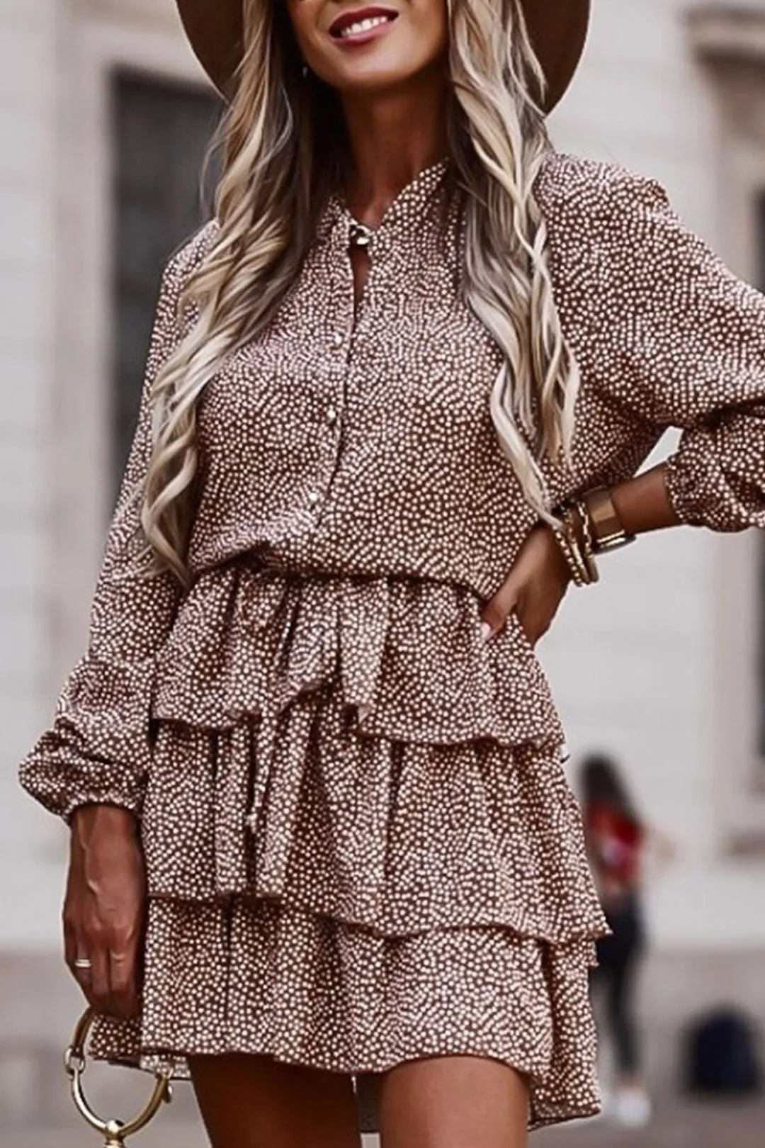 Boho Mini Dress Vintage Dress, Giselle in Apricot and Purple Lavender