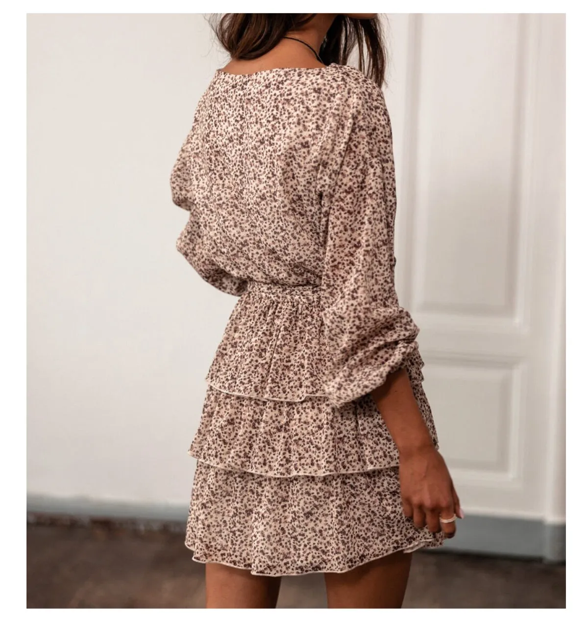 Boho Mini Dress Vintage Dress, Giselle in Apricot and Purple Lavender
