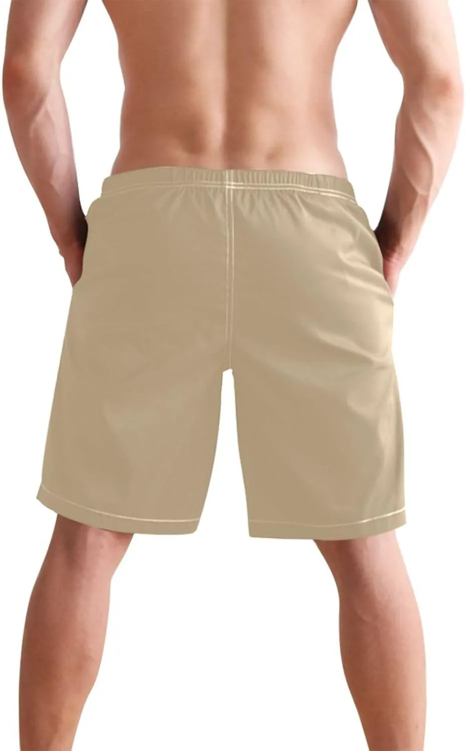 CHIFIGNO Chic Houndstooth Black White Mens Beach Shorts, Small Quick Dry Beach Shorts, Surf Trunks Men