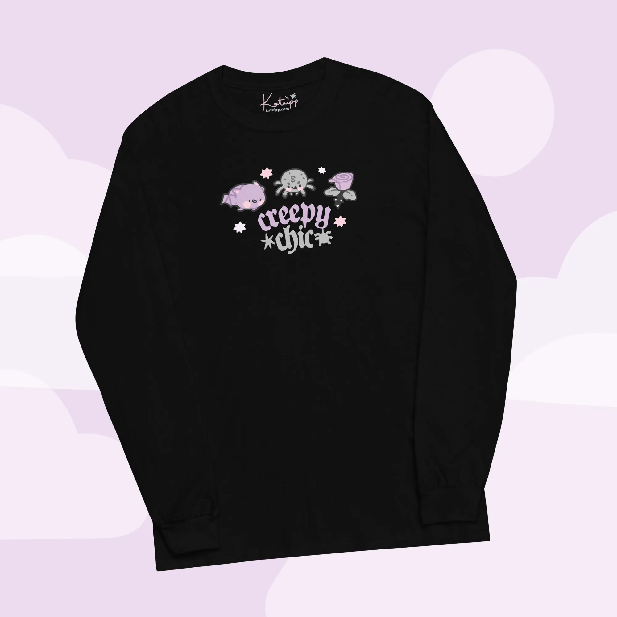 Creepy Chic Kawaii Halloween Long Sleeve T-Shirt | Spooky Cute Gothic Apparel for Fall
