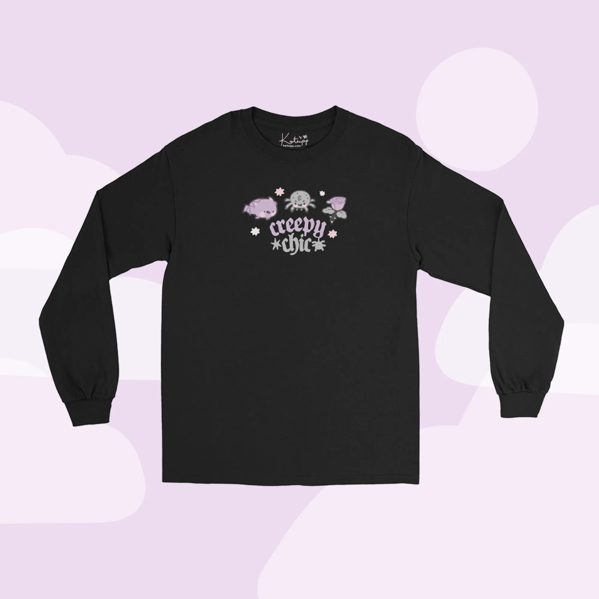 Creepy Chic Kawaii Halloween Long Sleeve T-Shirt | Spooky Cute Gothic Apparel for Fall