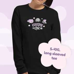 Creepy Chic Kawaii Halloween Long Sleeve T-Shirt | Spooky Cute Gothic Apparel for Fall