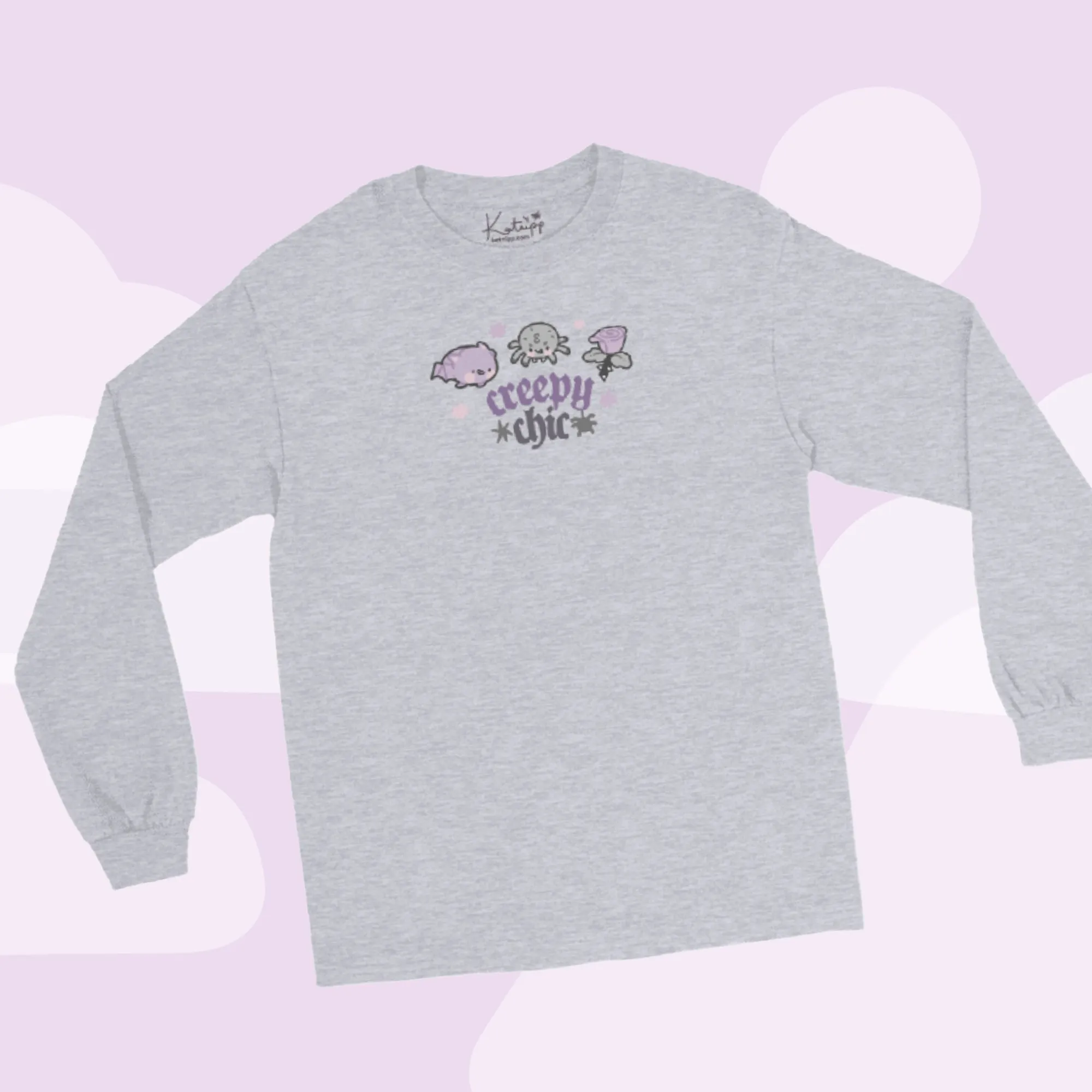Creepy Chic Kawaii Halloween Long Sleeve T-Shirt | Spooky Cute Gothic Apparel for Fall