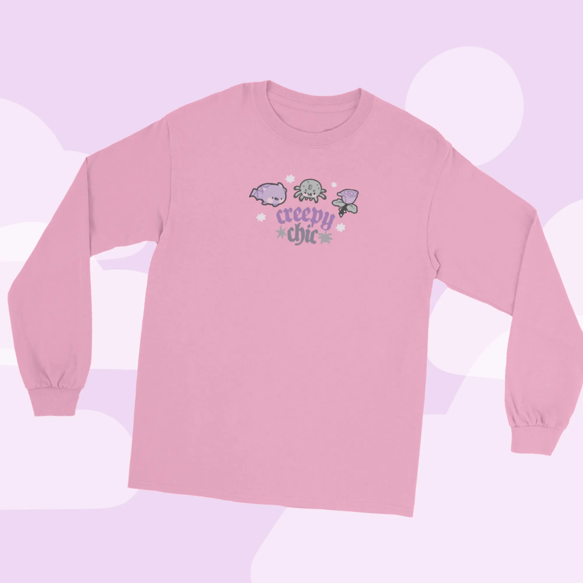 Creepy Chic Kawaii Halloween Long Sleeve T-Shirt | Spooky Cute Gothic Apparel for Fall
