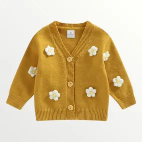 Daisy Applique Knit Cardigan