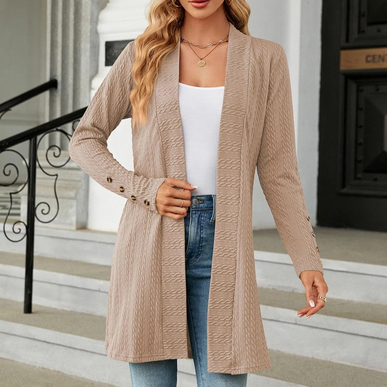 Fall Sweaters for Women 2025 Oversized Soft Knit Cardigan Sweater Long Sleeve Warm Loose Casual Winter Outwear