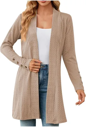 Fall Sweaters for Women 2025 Oversized Soft Knit Cardigan Sweater Long Sleeve Warm Loose Casual Winter Outwear