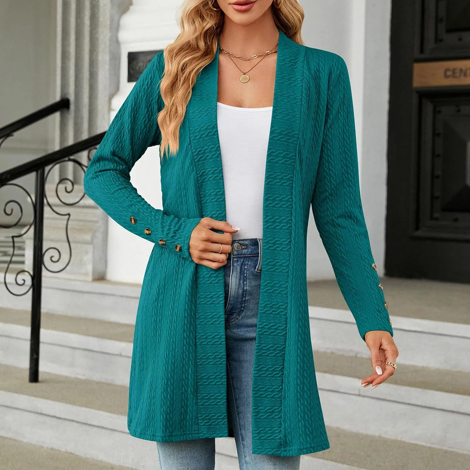 Fall Sweaters for Women 2025 Oversized Soft Knit Cardigan Sweater Long Sleeve Warm Loose Casual Winter Outwear