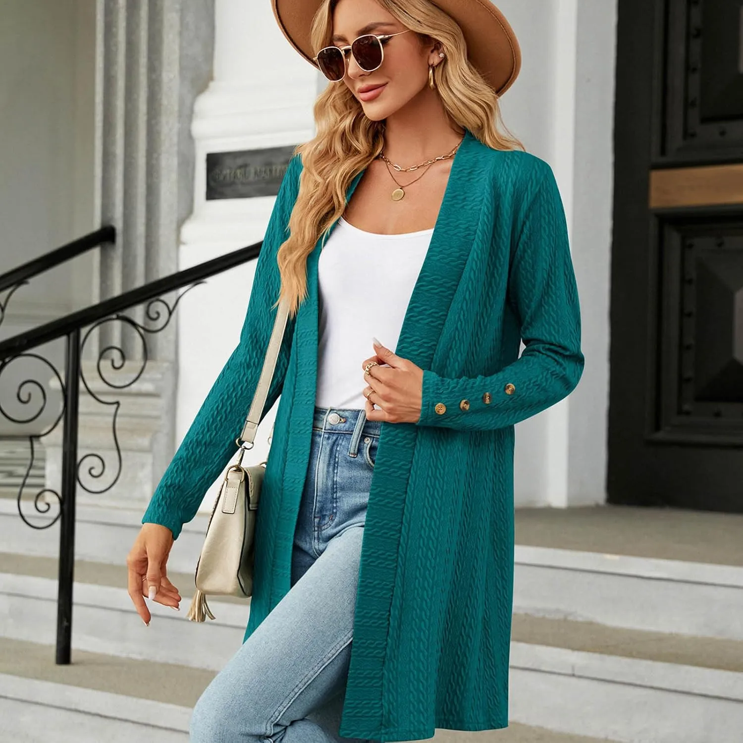 Fall Sweaters for Women 2025 Oversized Soft Knit Cardigan Sweater Long Sleeve Warm Loose Casual Winter Outwear