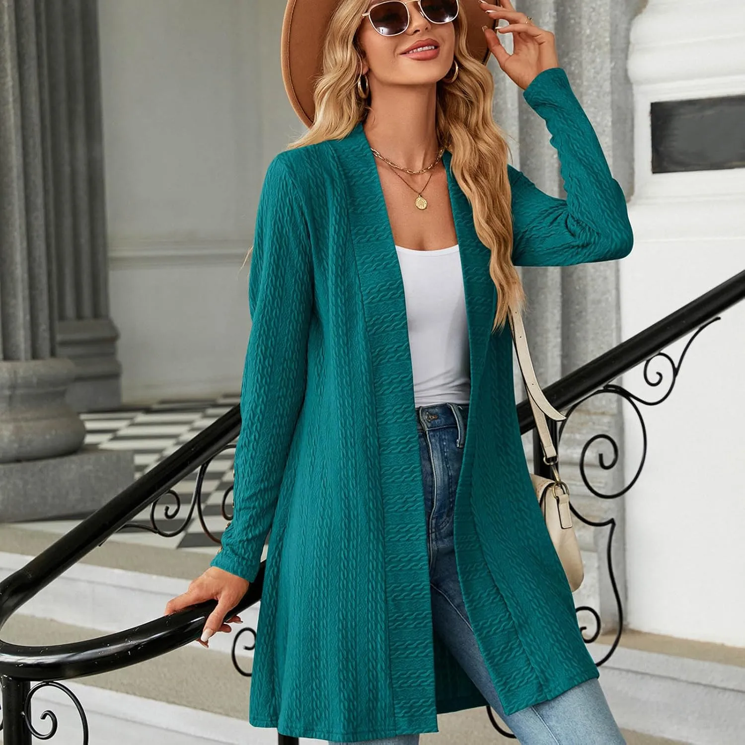 Fall Sweaters for Women 2025 Oversized Soft Knit Cardigan Sweater Long Sleeve Warm Loose Casual Winter Outwear