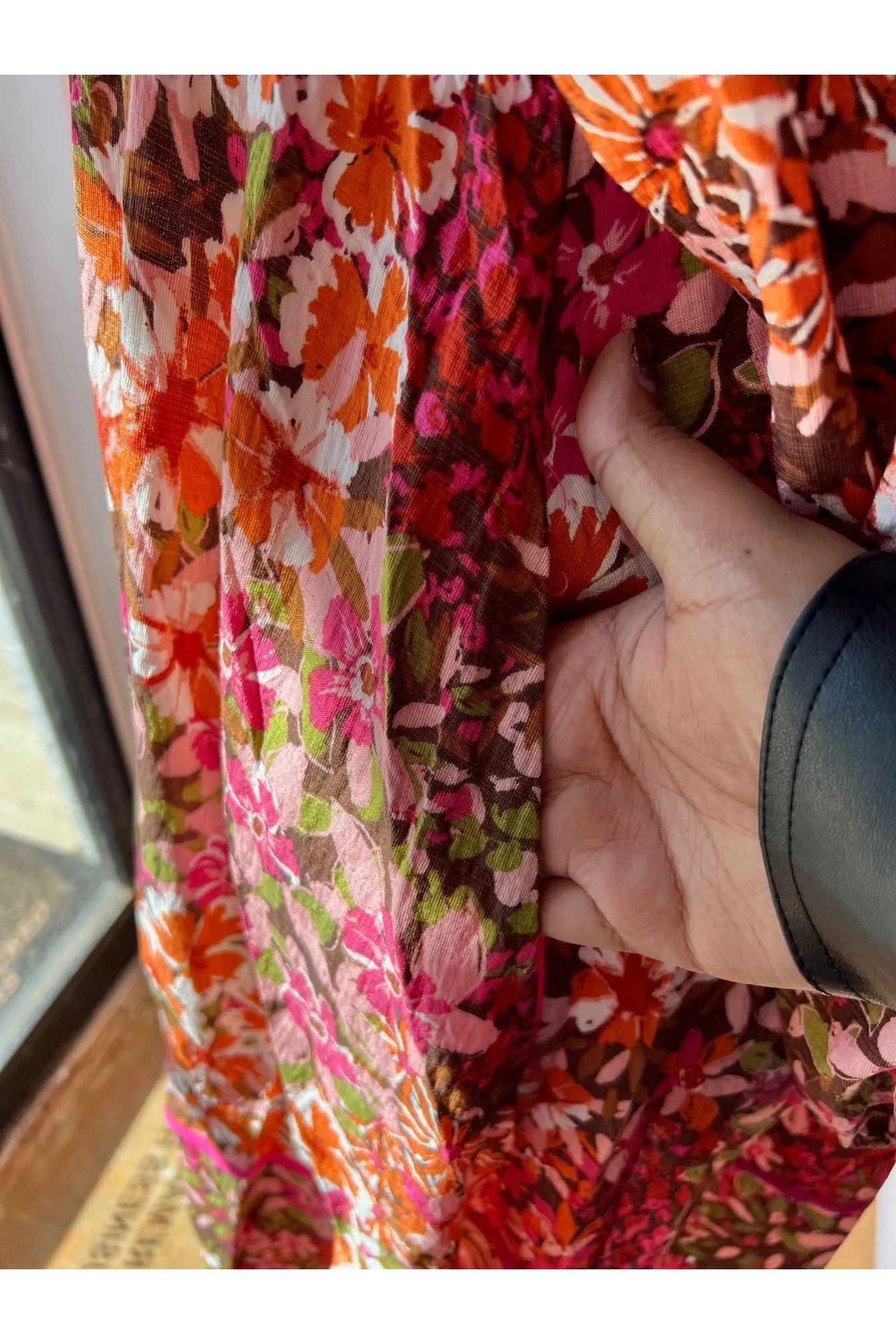 Floral Square Neckline Mini Dress (Curvy only)