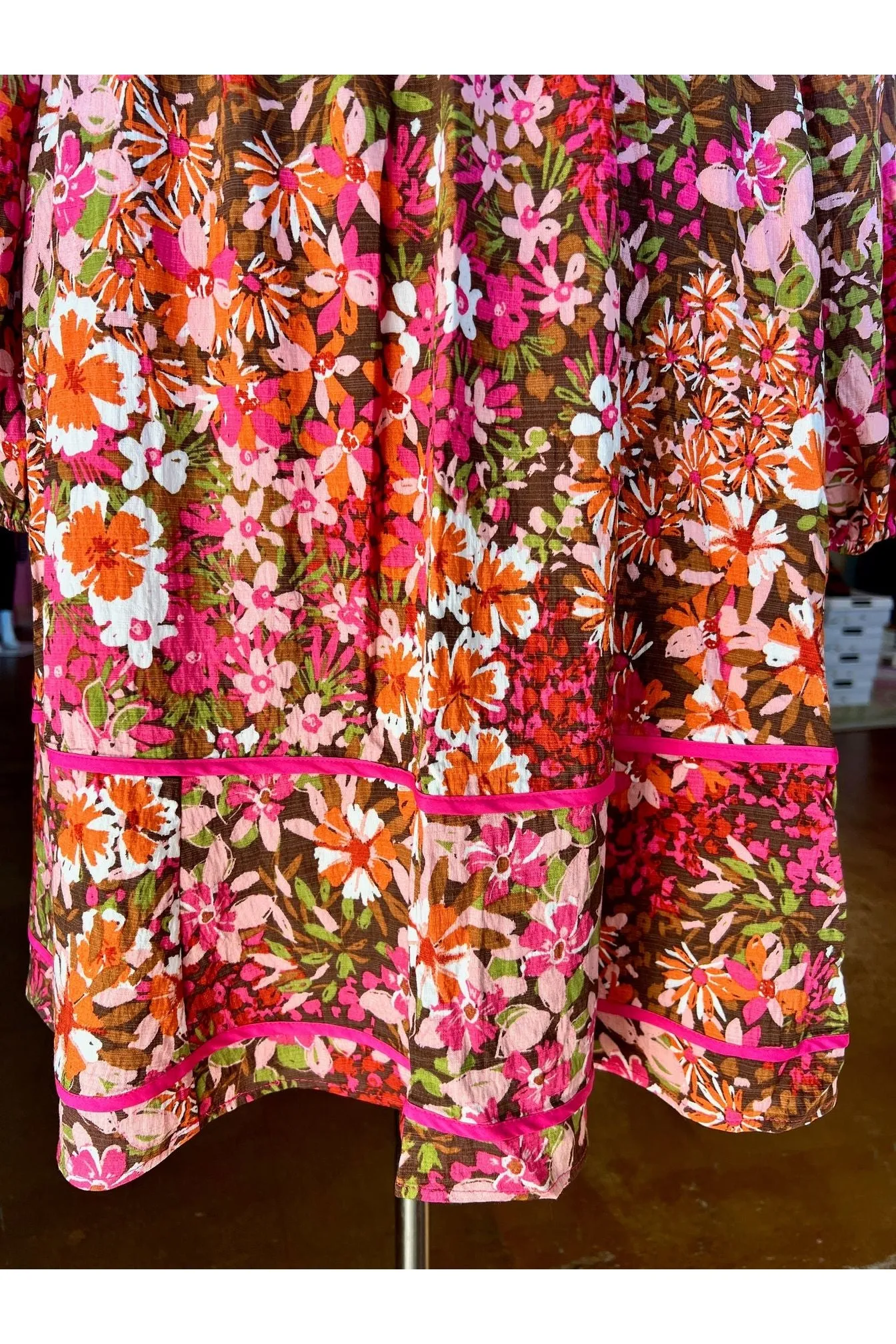Floral Square Neckline Mini Dress (Curvy only)
