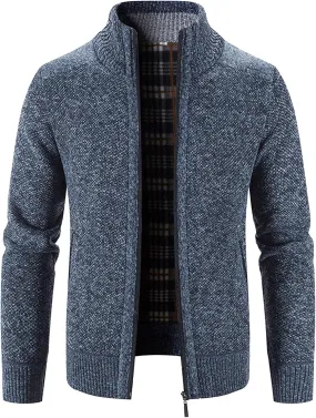 Hoodies for Men, Men's Soft Cardigan Sweater Knit Zip Up Outerwear Fall Winter Fitted Fashion Knitted Sweater