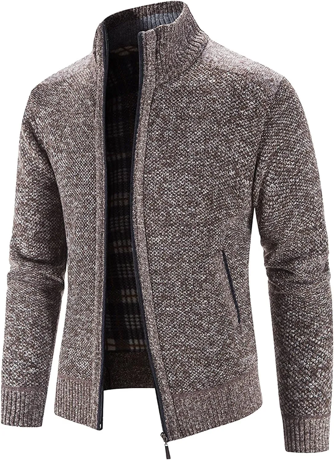 Hoodies for Men, Men's Soft Cardigan Sweater Knit Zip Up Outerwear Fall Winter Fitted Fashion Knitted Sweater