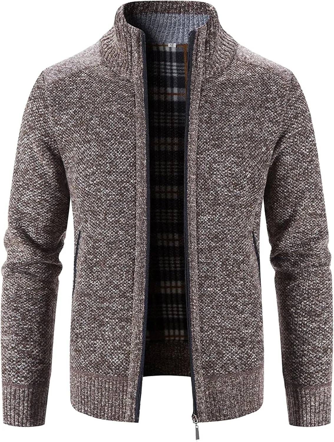 Hoodies for Men, Men's Soft Cardigan Sweater Knit Zip Up Outerwear Fall Winter Fitted Fashion Knitted Sweater