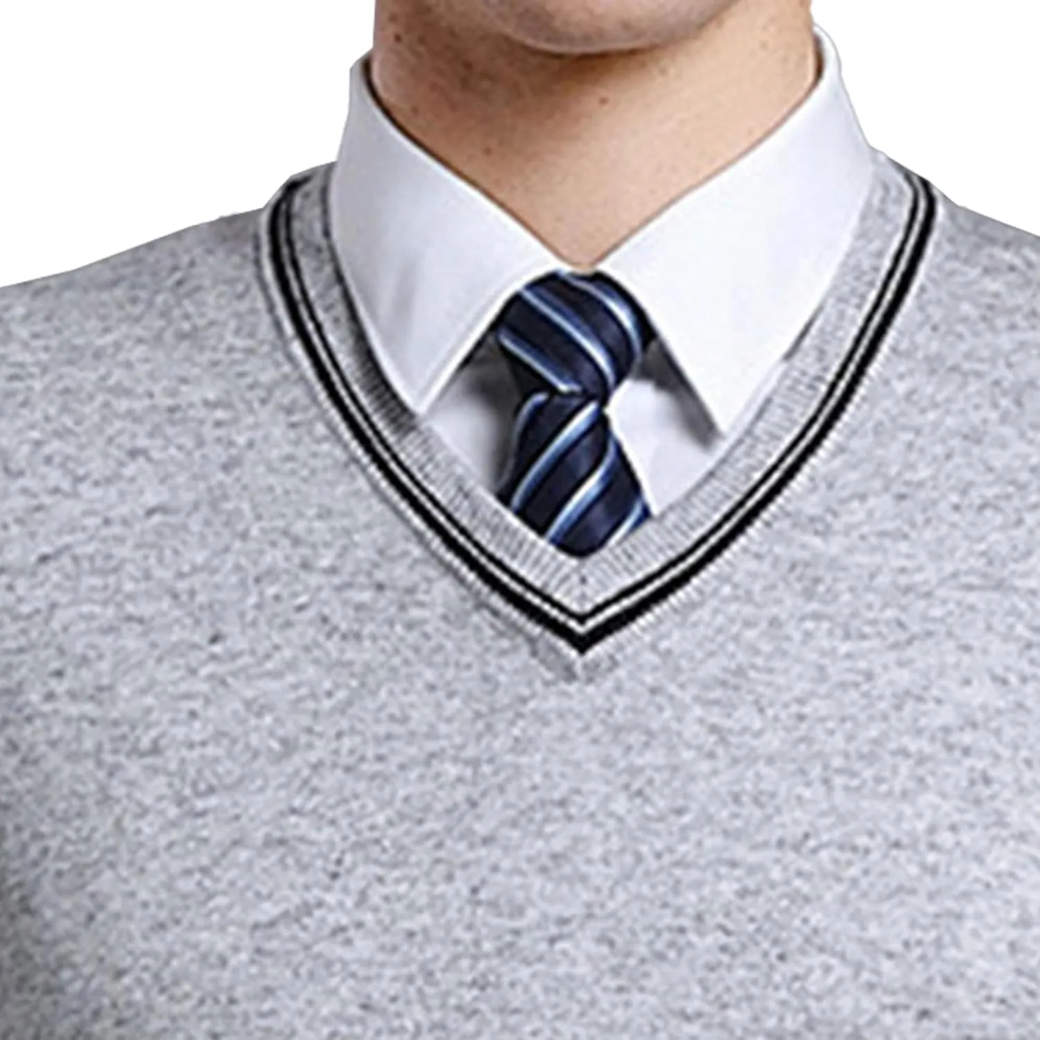 JEShifangjiusu Men's Sleeveless Sweater Vest Lightweight V-Neck Cotton Tank Top Slim Fit Soft Comfortable Pullover
