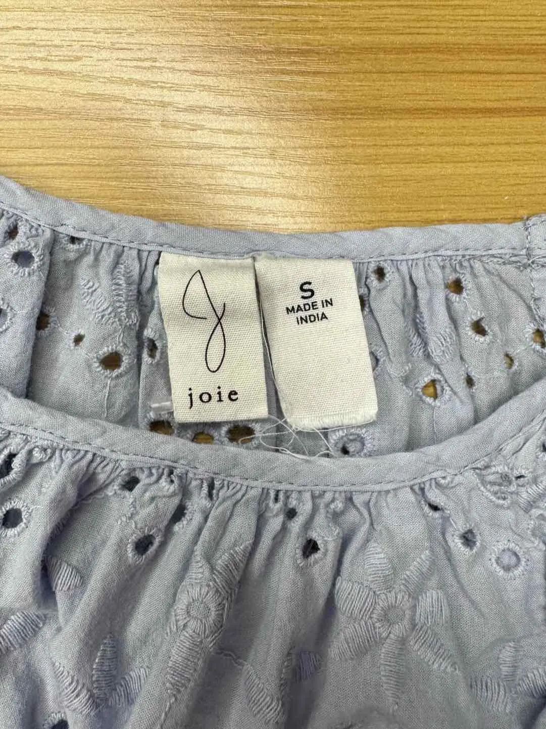 joie Blue Eyelet Blouse Size S