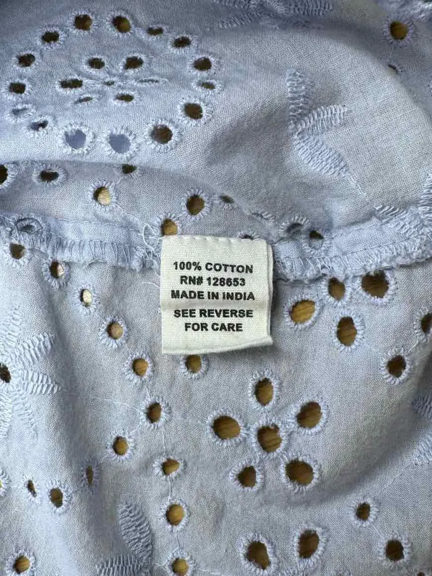 joie Blue Eyelet Blouse Size S