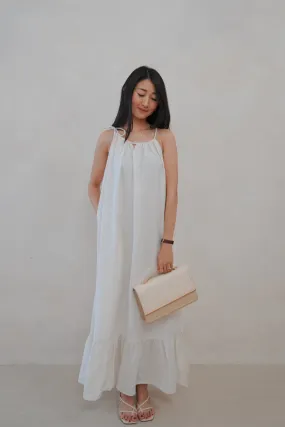 Kinship Halter Maxi Dress - Ivory White