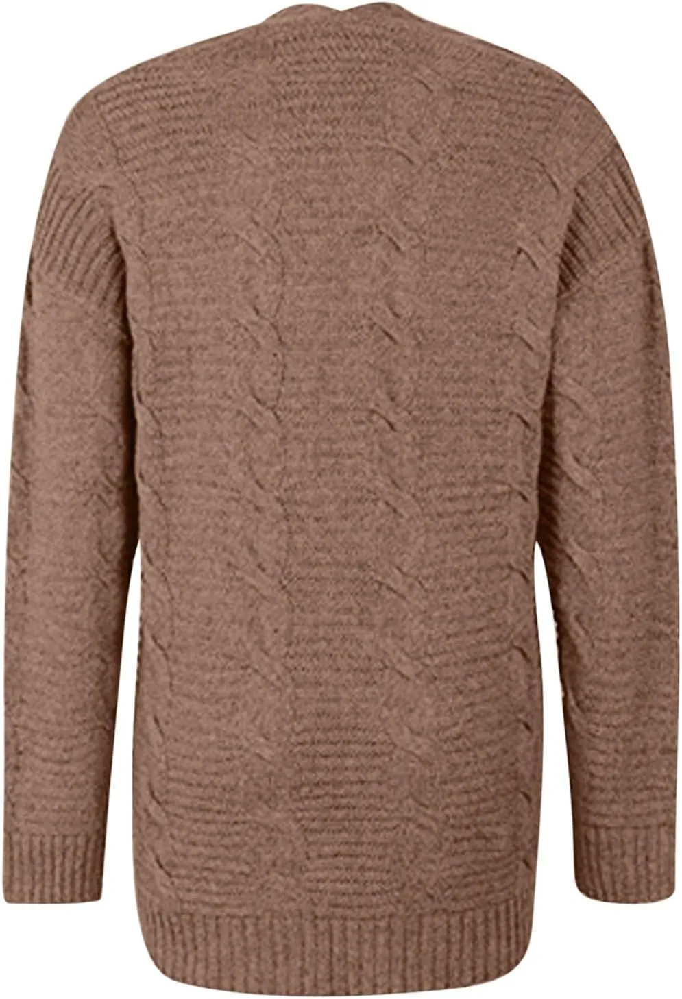 Knit Cardigan for Womens Soft Chunky Cable Knitted Open Front Long Sleeve Sweater Outwear Cover Up with Pockets