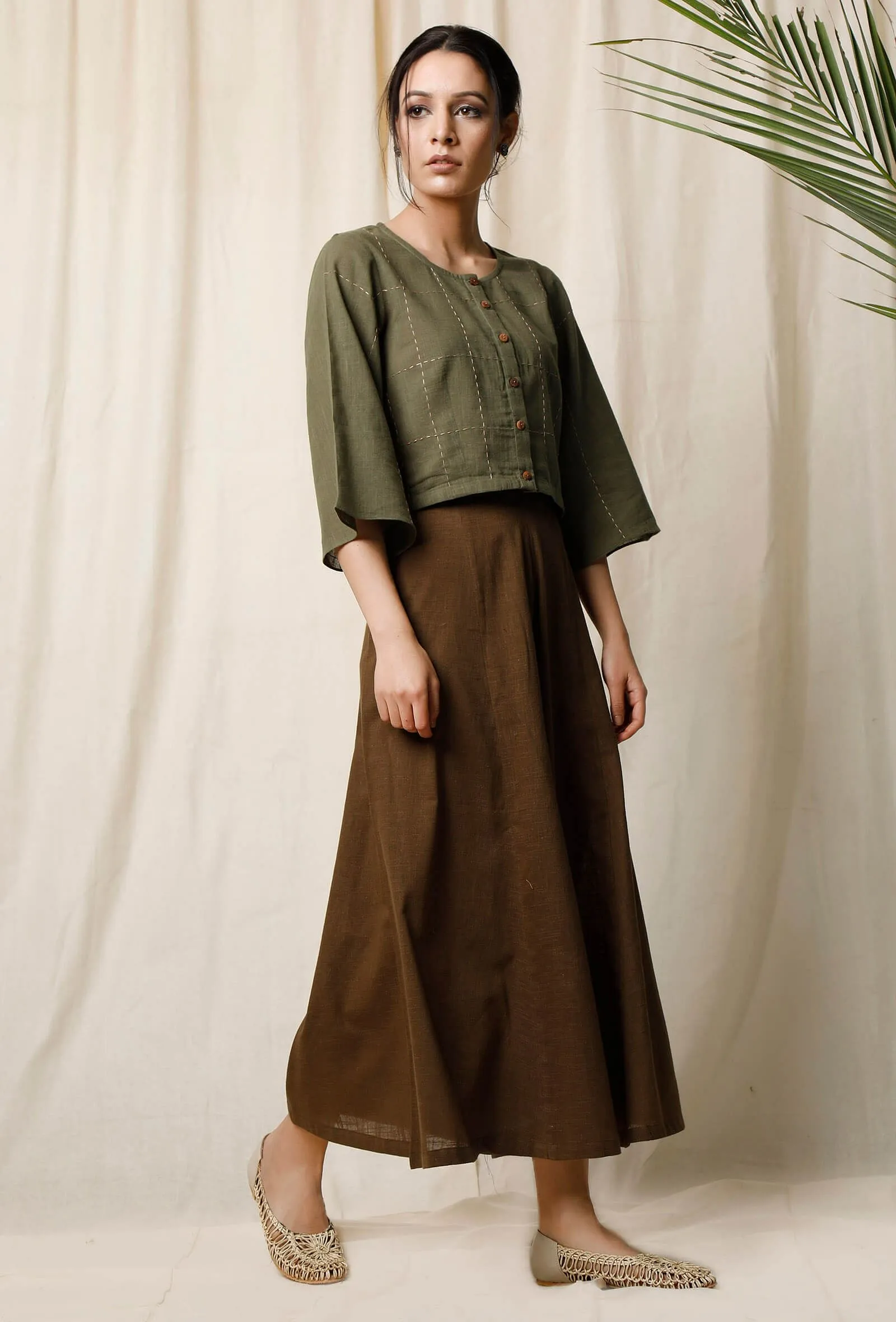 Light Green Cotton Slub Blouse