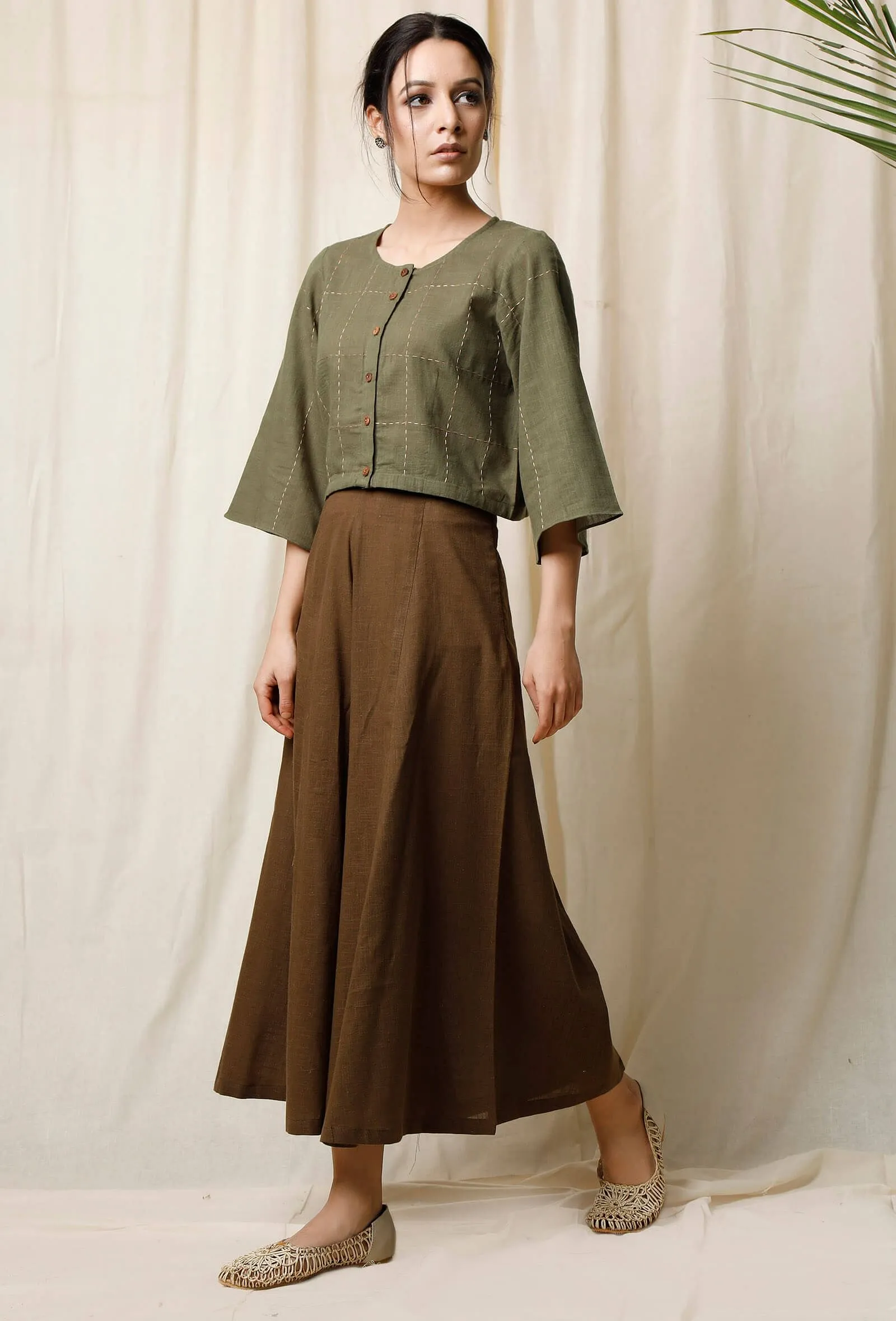 Light Green Cotton Slub Blouse