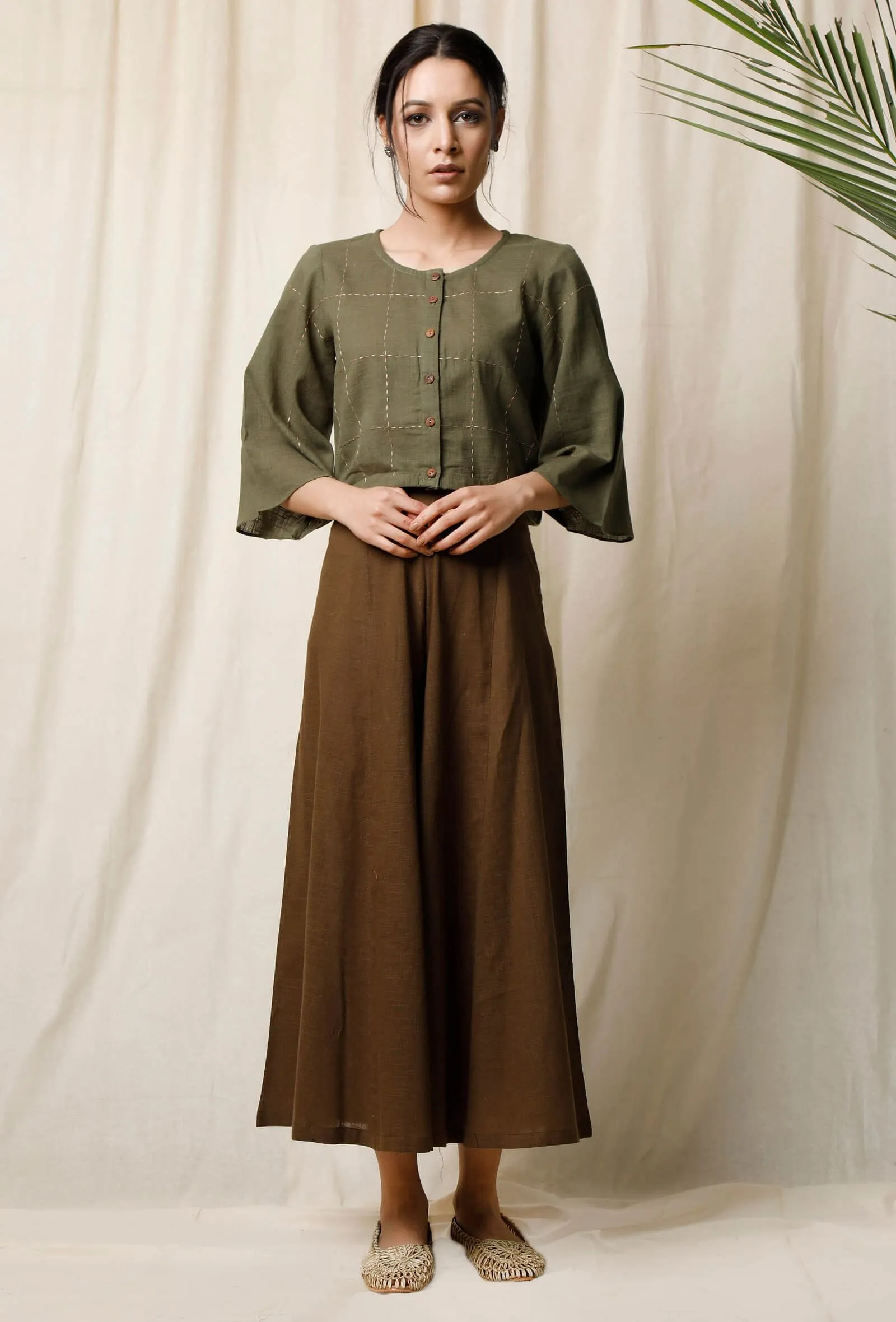 Light Green Cotton Slub Blouse