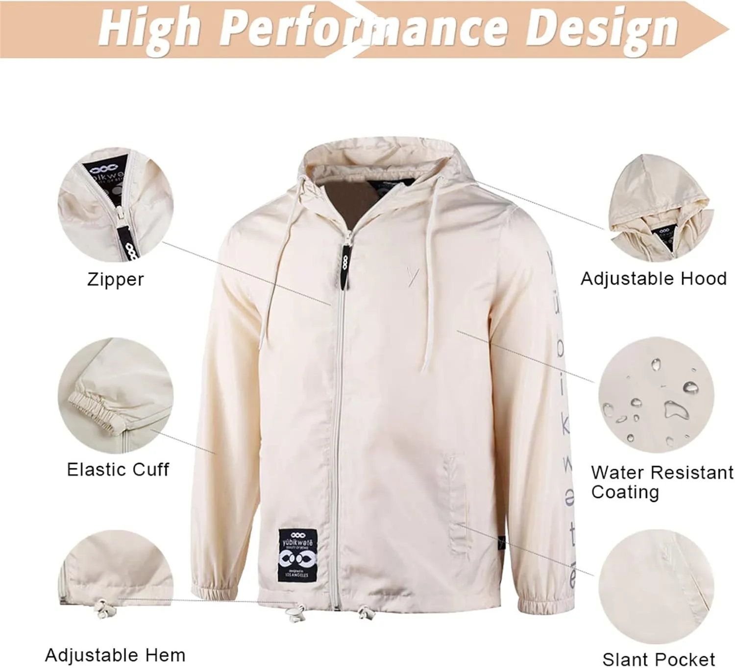 Lightweight Men's Windbreaker - Breathable Hooded Jacket for Outdoors & Commutes