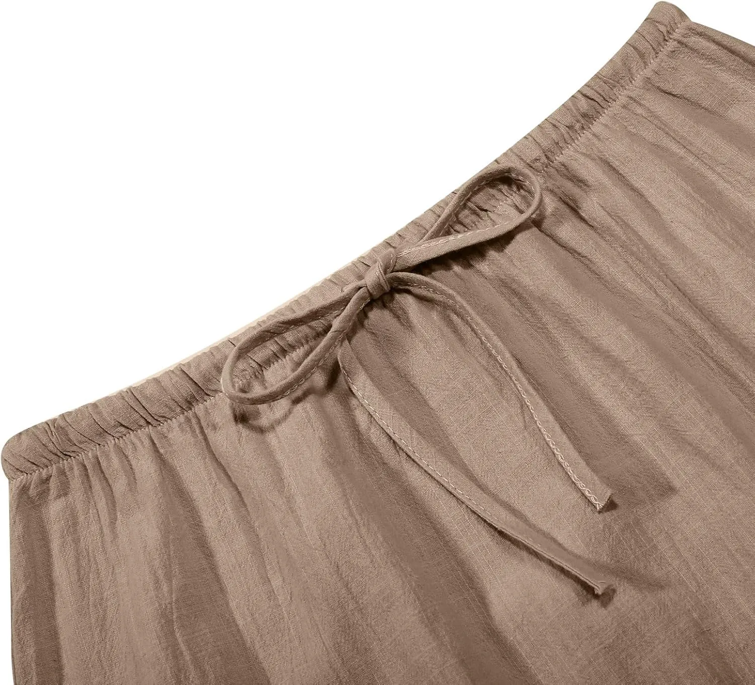 Long Skirts for Women Linen Drawstring High Waist Bodycon Maxi Skirts Boho Flowy Trendy Beach Vacation Summer 2025