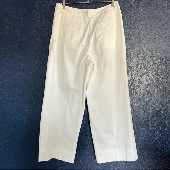 Matteau High-waisted Wide Leg Twill Summer Pant in White