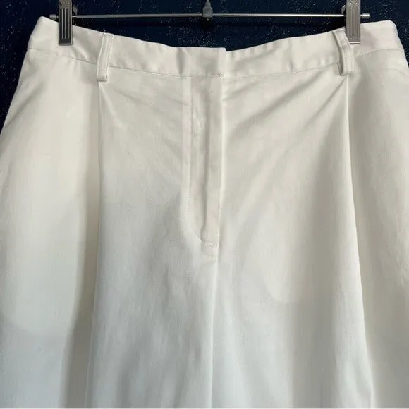 Matteau High-waisted Wide Leg Twill Summer Pant in White
