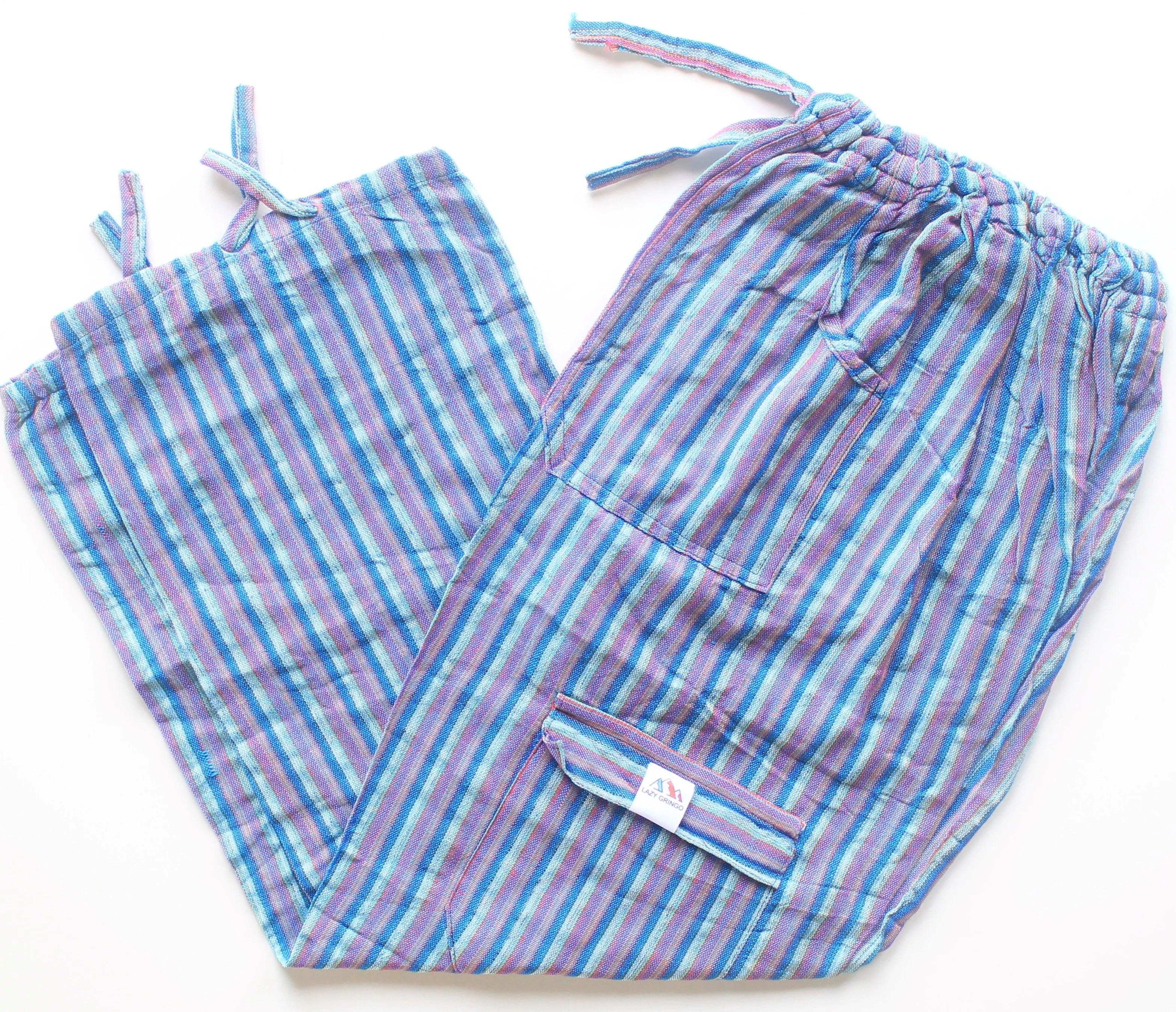 (Medium) Purple with Blue and Greenish White Stripes 0198