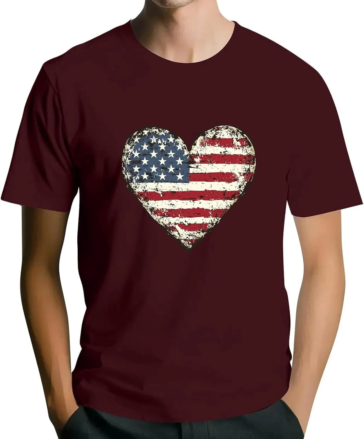 Men's American Flag Shirt Sleeve 1776 USA Graphic Dry Fit Cotton Comfortable T-Shirts Family 4th of July Shirts