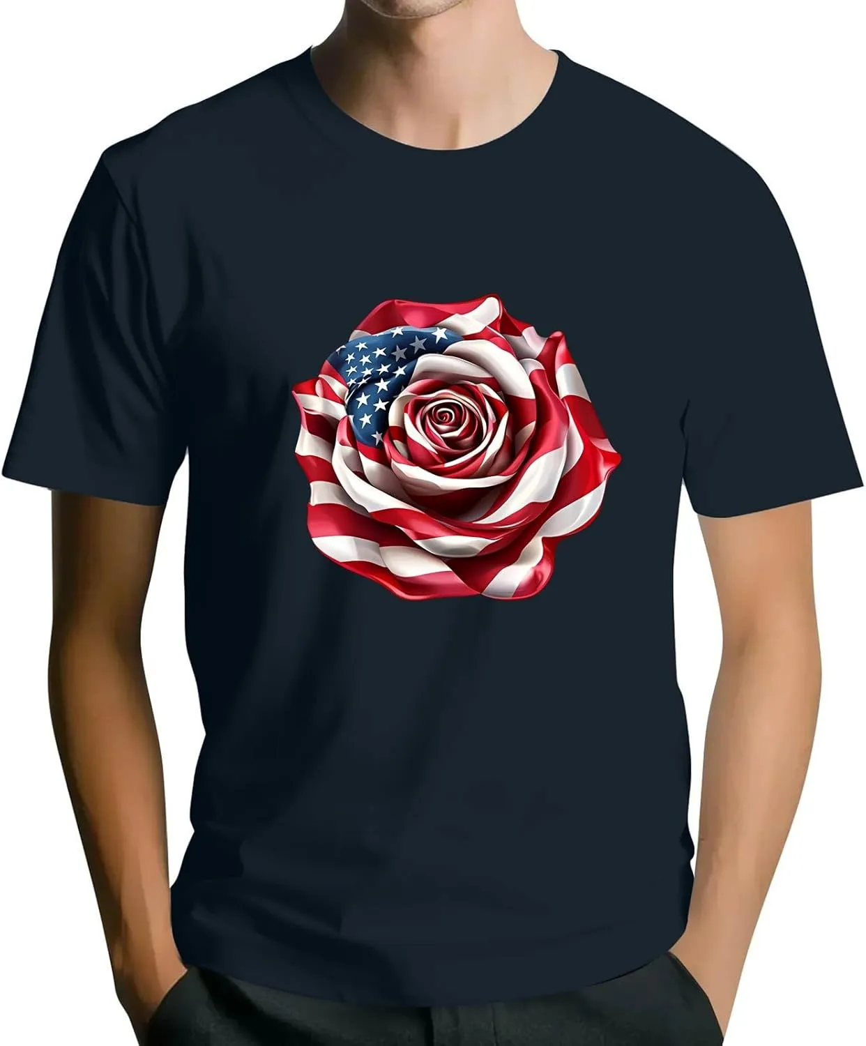 Men's American Flag Shirt Sleeve 1776 USA Graphic Dry Fit Cotton Comfortable T-Shirts Fourth of July Shirts