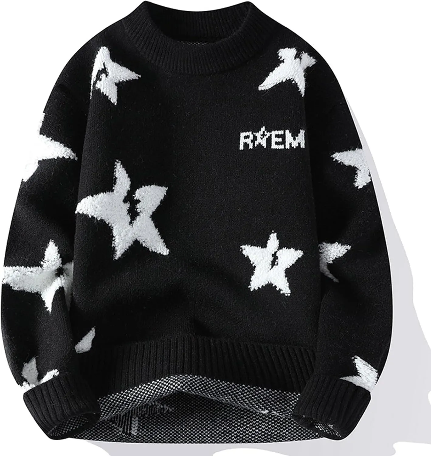 Men's Cable Knit Pullover Sweater Classic Solid Colors Crewneck Sweater Soft Casual Sweaters with Ribbing Edge