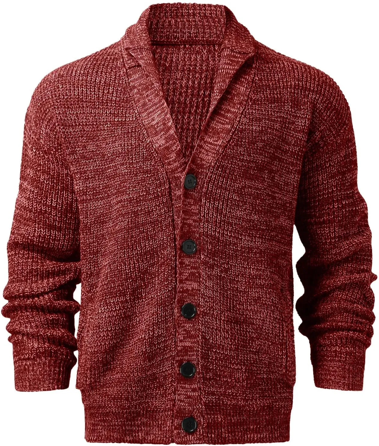 Mens Knit Cardigan Casual Loose Fit Fall Winter Coat Shawl Collar Button Down Long Sleeve Soft Warm Sweaters