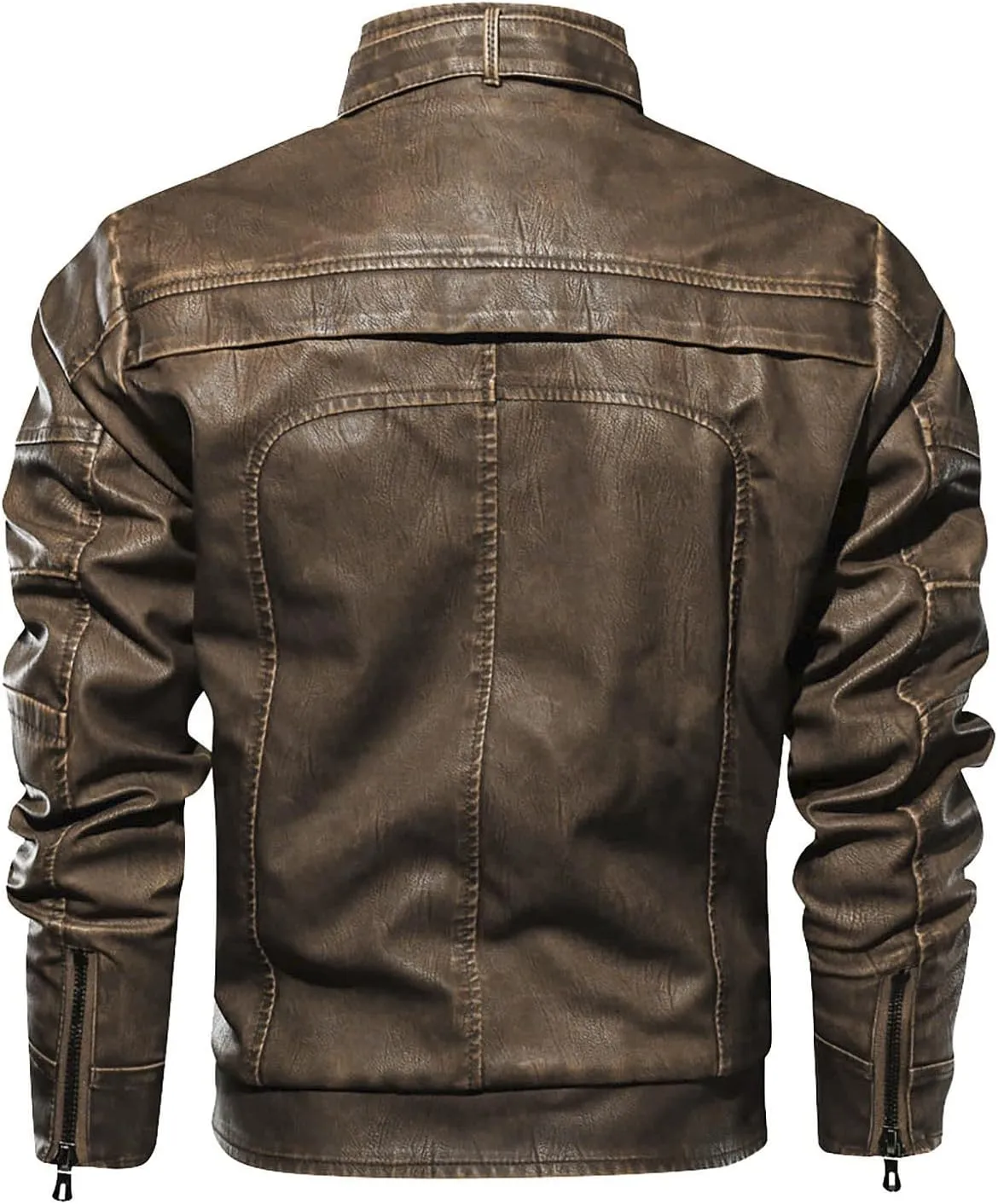Mens Leather Jacket Heated Jacket Casual Winter Warm Top Blouse Thickening Coat Outwear Top Blouse Jacket
