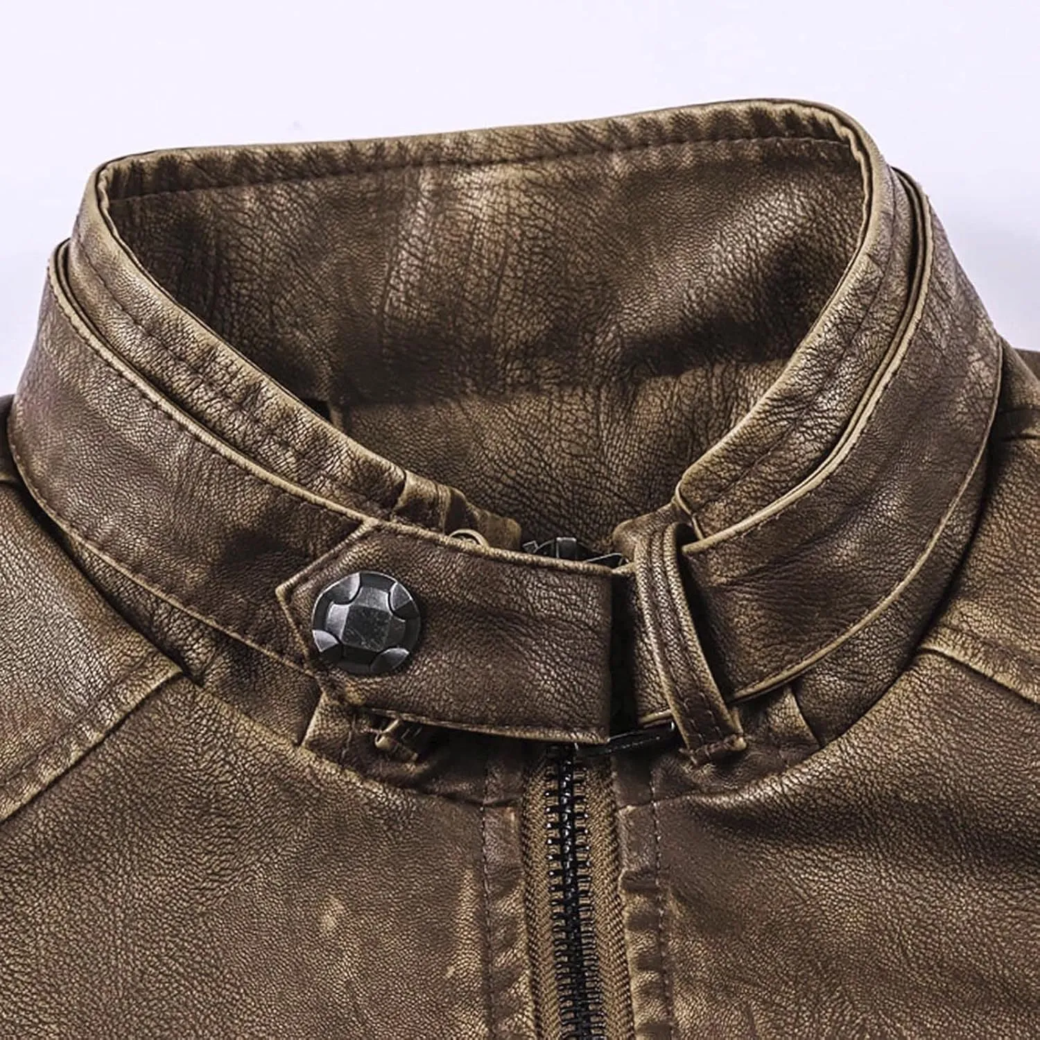 Mens Leather Jacket Heated Jacket Casual Winter Warm Top Blouse Thickening Coat Outwear Top Blouse Jacket