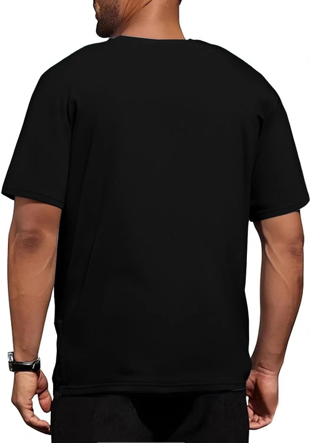 Mens Round Neck Pullovers Quick Dry Lightweight Breathable Summer Crewneck Workout Gym Shirt Sports Tops