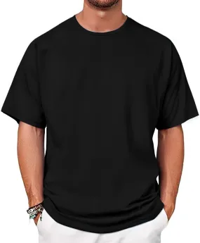 Mens Round Neck Pullovers Quick Dry Lightweight Breathable Summer Crewneck Workout Gym Shirt Sports Tops