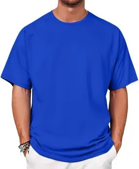 Mens Round Neck Pullovers Quick Dry Lightweight Breathable Summer Crewneck Workout Gym Shirt Sports Tops